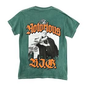 The Notorious B.I.G. Biggie Rap T-Shirt Green Small Unisex Mens Short Sleeve